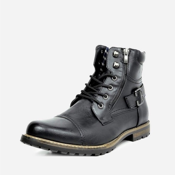 BRUNO MARC Men's Motorcycle Combat Boots Black NIB - Picture 6 of 6